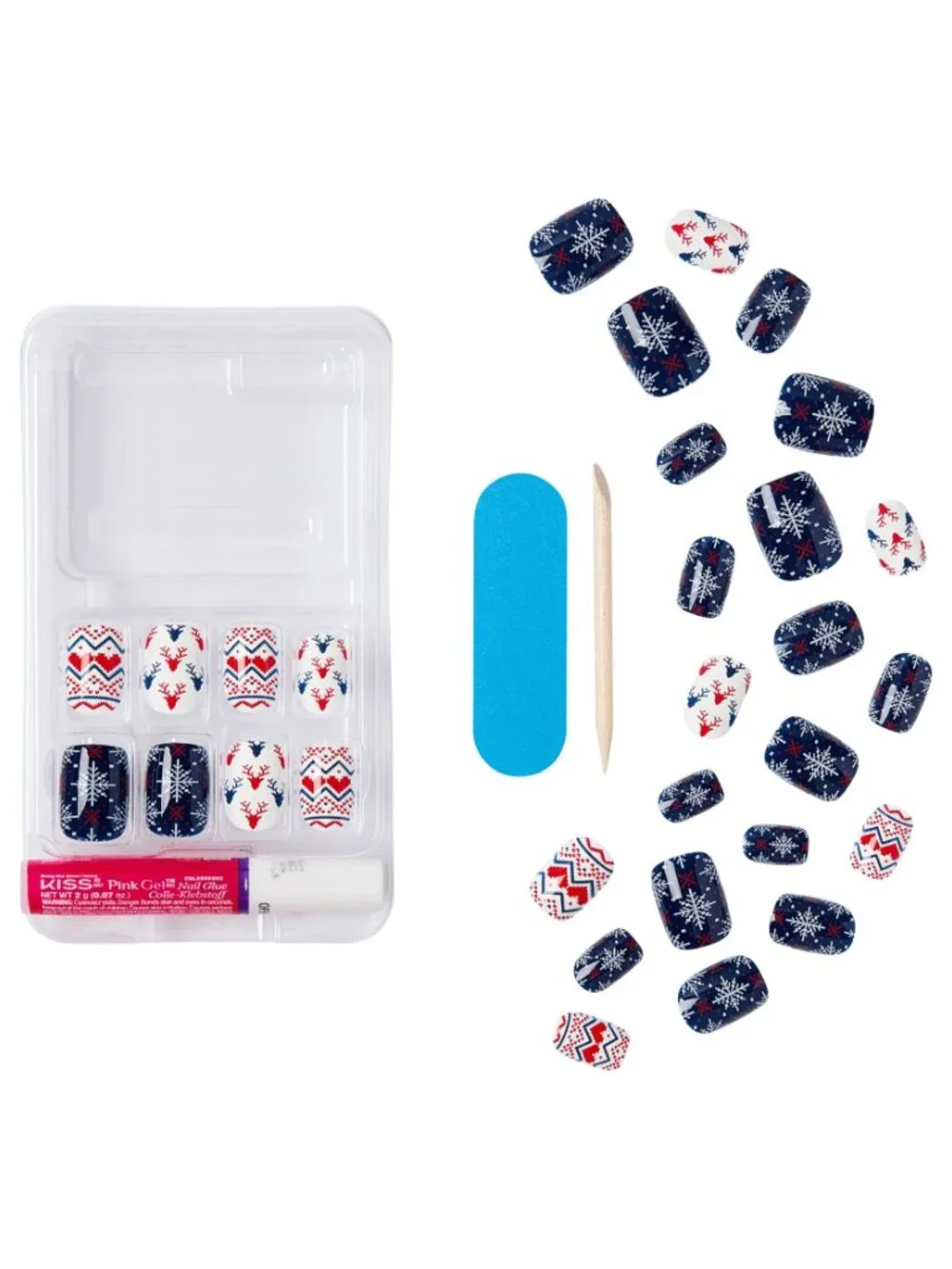 KISS Special Design Holiday Short Length Nails - Snow Much Fun